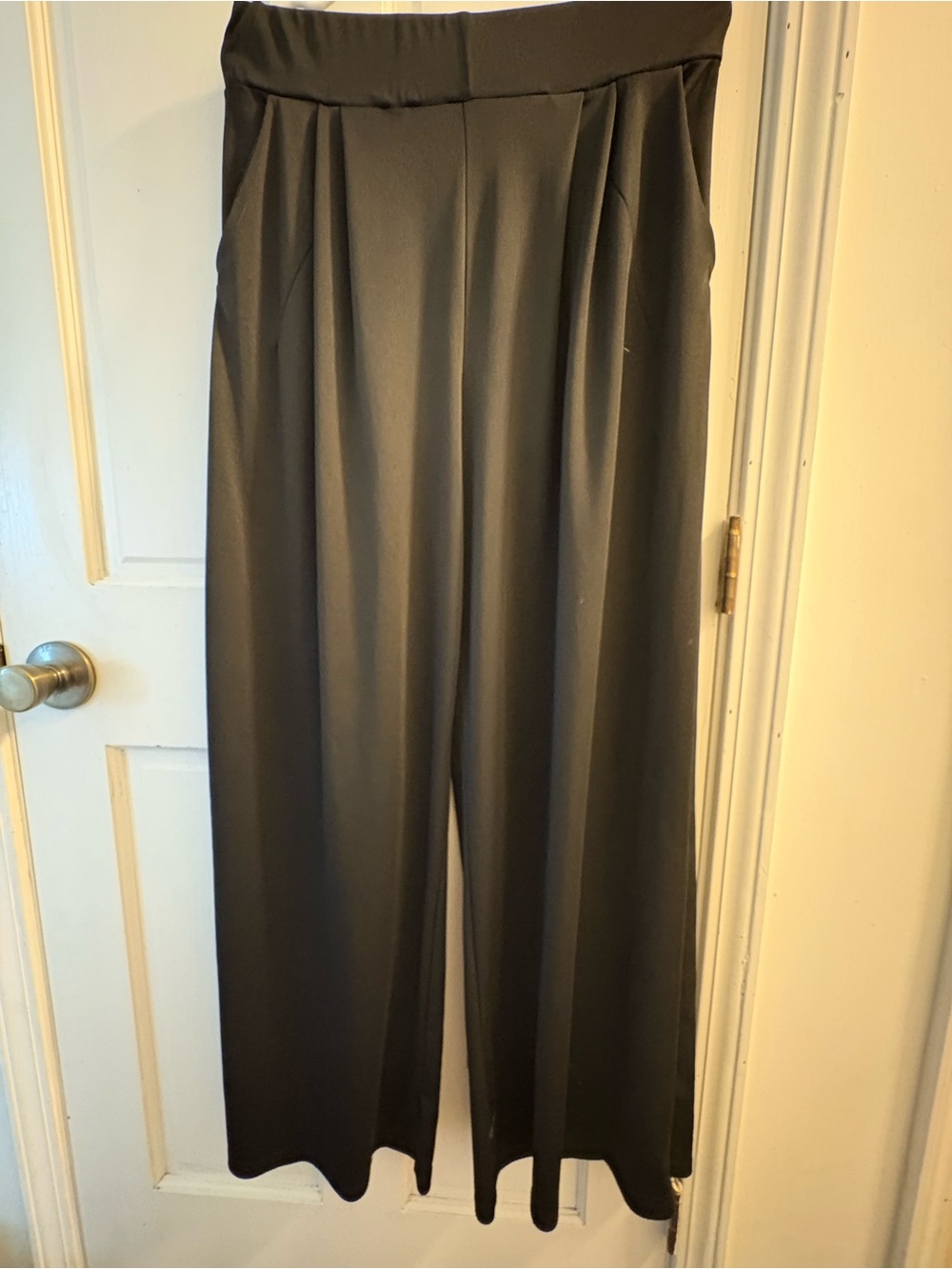 Women's Black Wide-Leg Ponte Pants